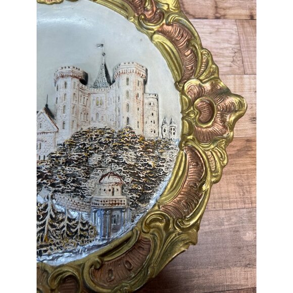 Vintage Hohenschwangau Castle (Germany) 3-D Souvenir Wall Décor Ceramic Plate # - Picture 3 of 6